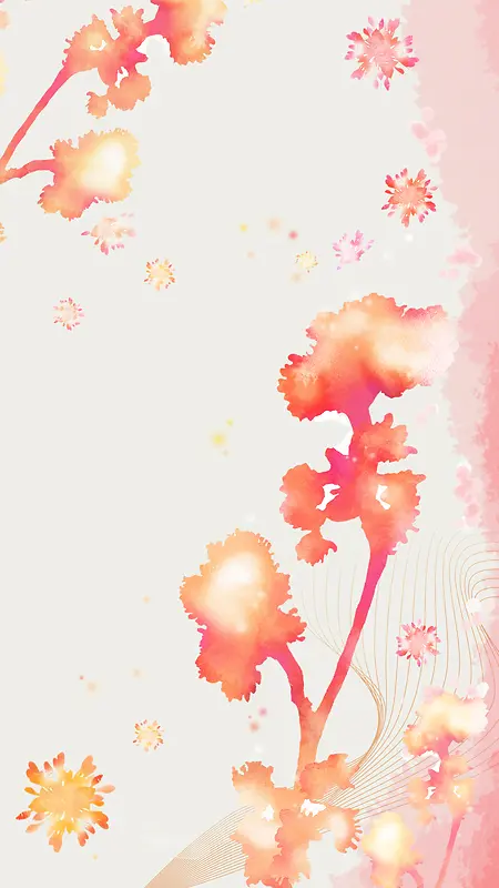 粉色艺术花纹H5背景