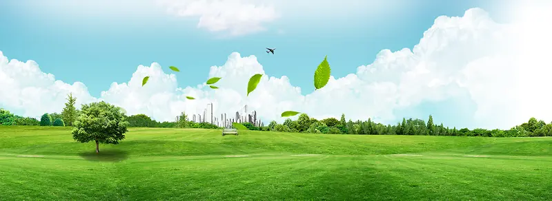企业文艺清新绿色环保背景海报