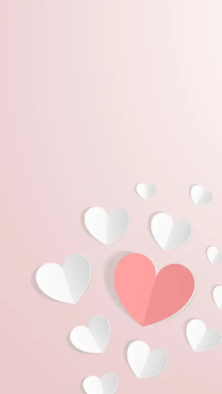 情人节唯美爱心粉色H5背景素材