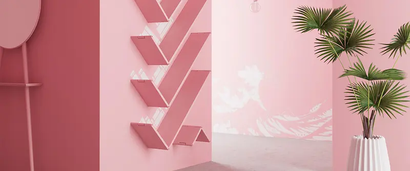 简约清新粉色家居装饰banner背景图片素材下载_图片编号qonvrkbm-免抠素材网