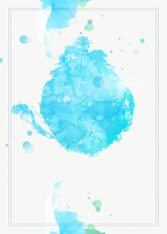 蓝色水彩手绘背景