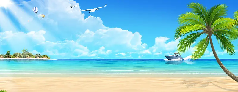 海滩背景banner