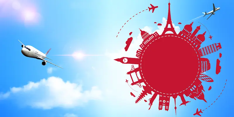 蓝色清新天空背景素材