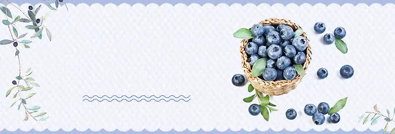 蓝色小清新蓝莓水果美食电商banner