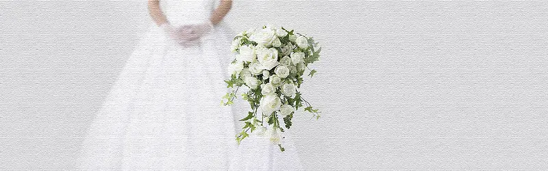 唯美白色婚纱花朵海报背景