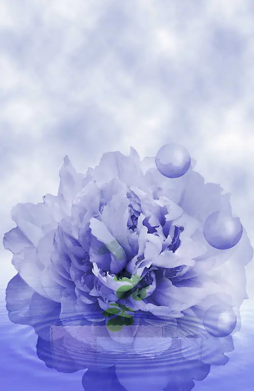 紫色文艺水彩质感花朵背景