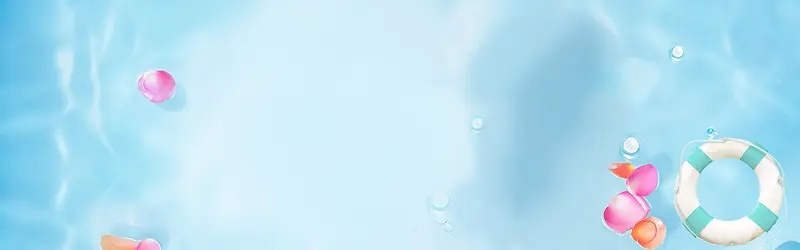 夏天泳池大派对文艺蓝色背景
