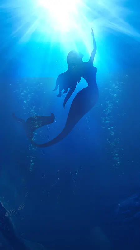 蓝色海底美人鱼H5背景