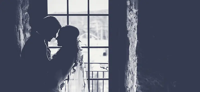 浪漫婚礼结婚黑白婚纱背景
