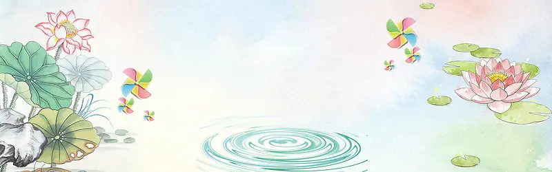 清新暖春banner海报背景