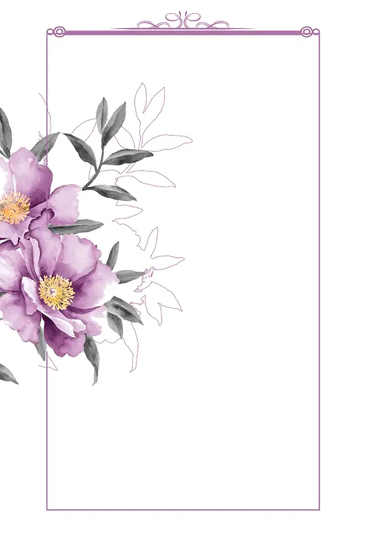 花卉插画线面背景图