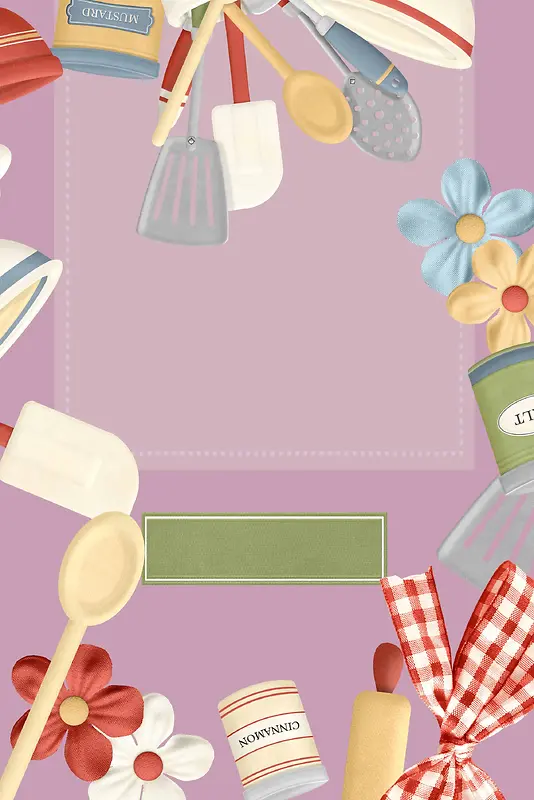 碗筷厨具粉色可爱甜蜜广告背景