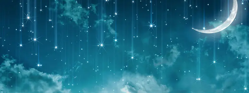 梦幻蓝色星月背景