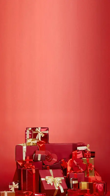 礼物盒红色H5背景