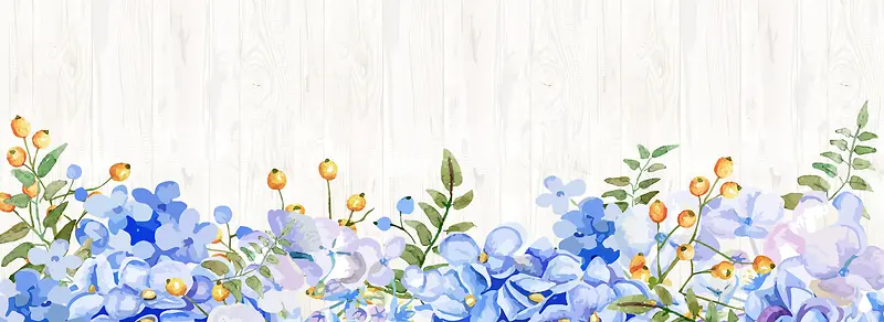 小清新文艺水彩手绘花朵背景