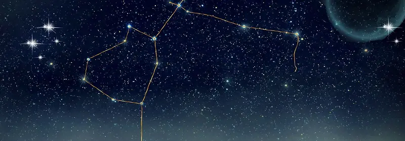 星座梦幻淘宝手串蓝色海报背景