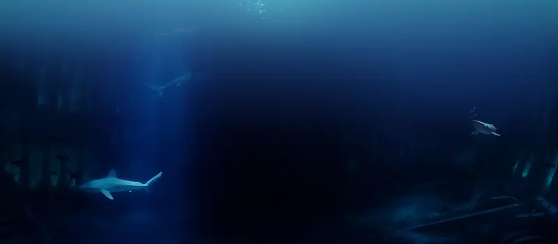 深海海底渐变蓝色景色背景