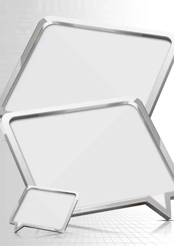 四角白色科技创意金属边框背景