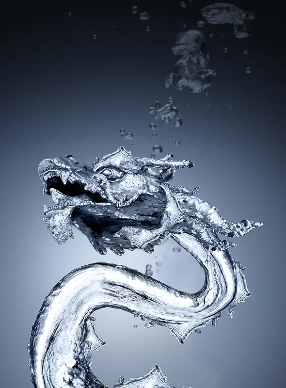 水组成的龙海报背景图