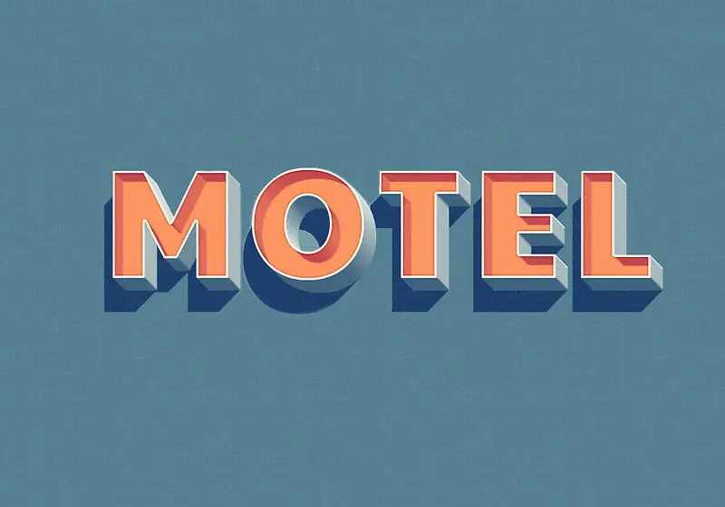 motel汽车旅馆文字背景海报