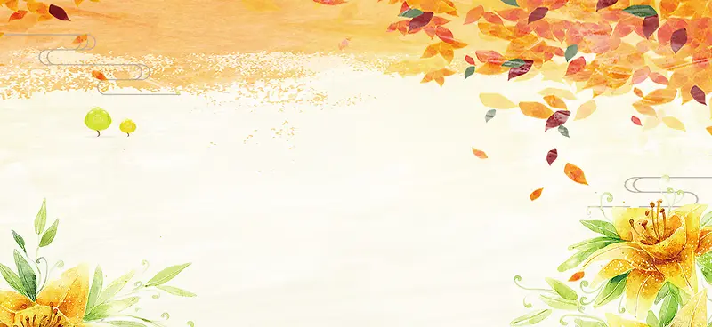 淘宝立秋清新海报banner背景