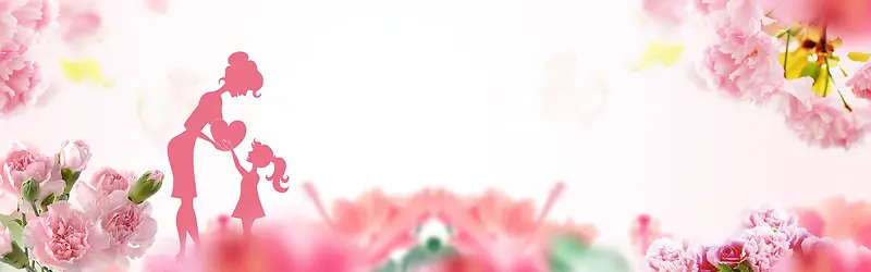 母亲节康乃馨粉色海报背景