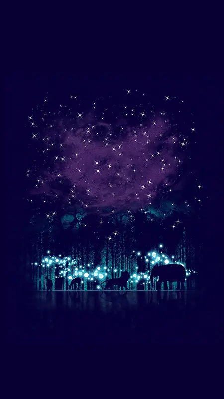 梦幻夜景星空H5背景