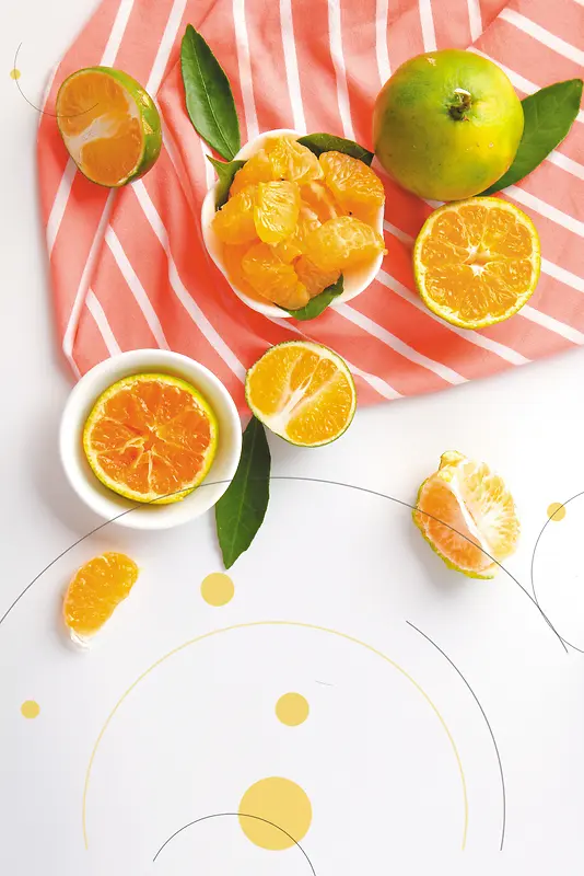 橘子水果时尚创意文艺美食背景