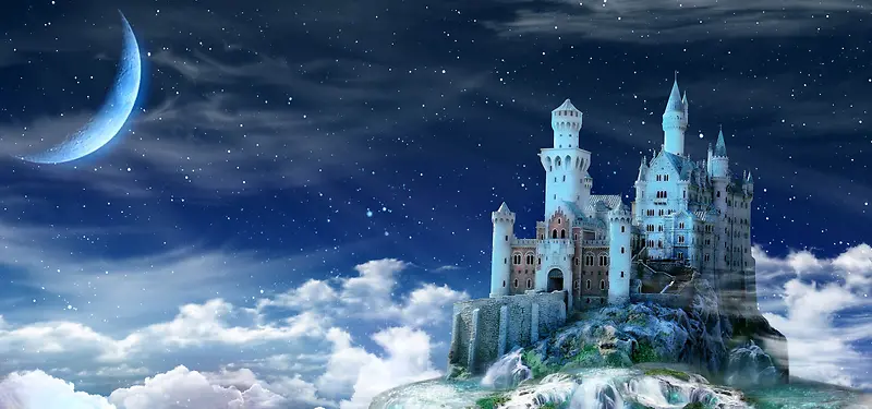 梦幻星空城堡淘宝背景
