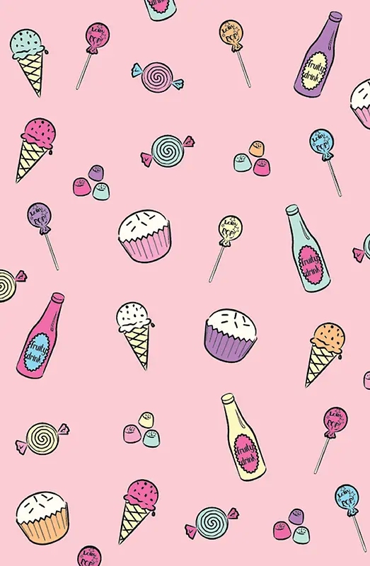 粉色冰淇淋平铺风格平面广告