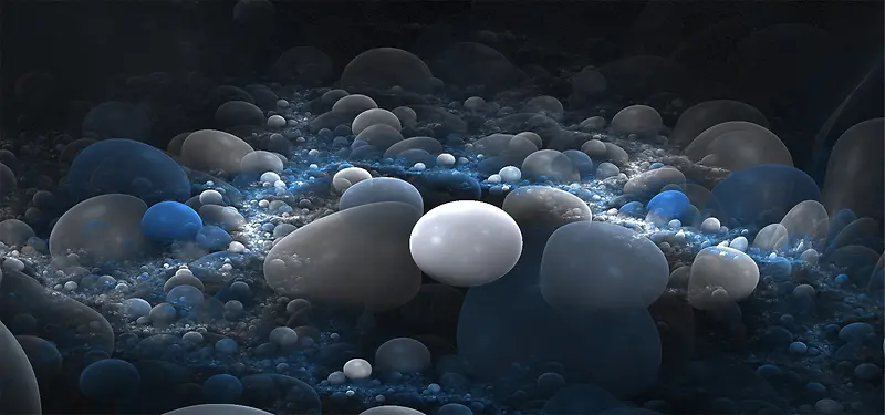 海底鹅卵石珍珠海报背景