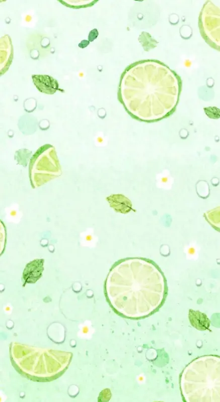 绿色柠檬清新底纹平面背景