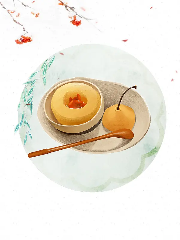 中国传统24节气美食海报背景素材