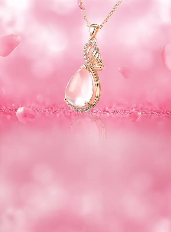 粉色水晶项链背景素材