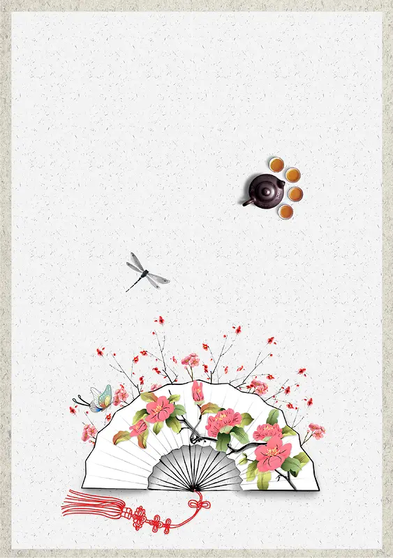 中国风茶文化茶馆海报背景素材