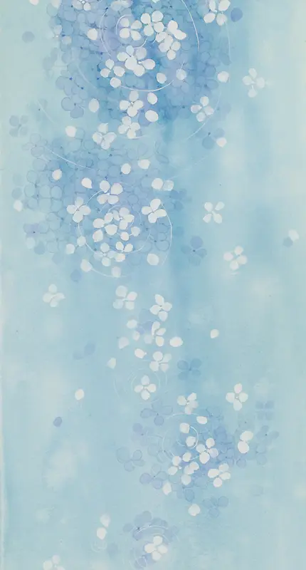 清新蓝色花卉壁纸平面广告