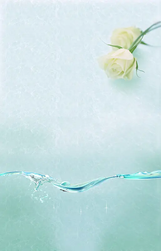 淡蓝色花朵水流背景素材