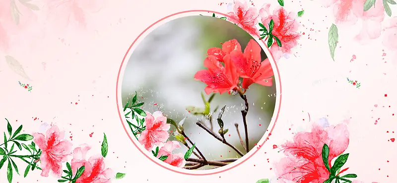 时尚创意杜鹃花节日文化观光海报