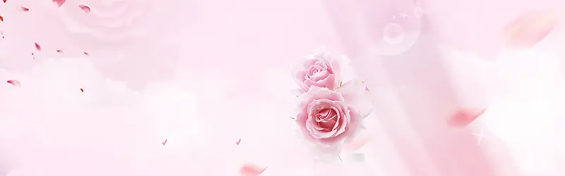 表白节粉色玫瑰花卉海报背景