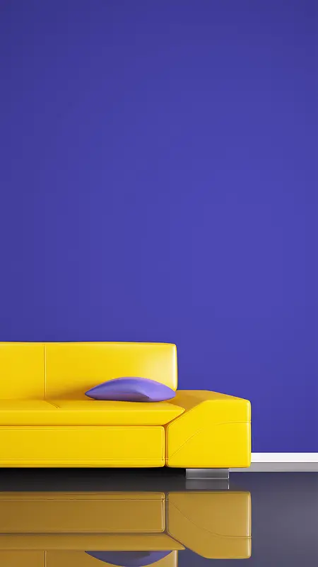 彩色简约沙发H5背景素材