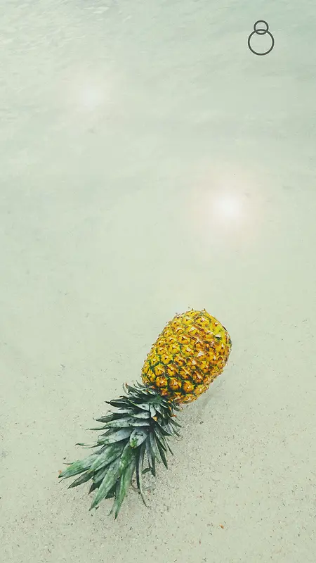 小清新促销菠萝海滩H5背景素材