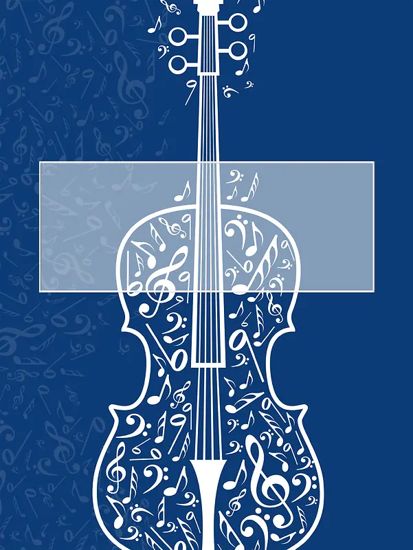蓝色简约花纹大提琴培训背景素材