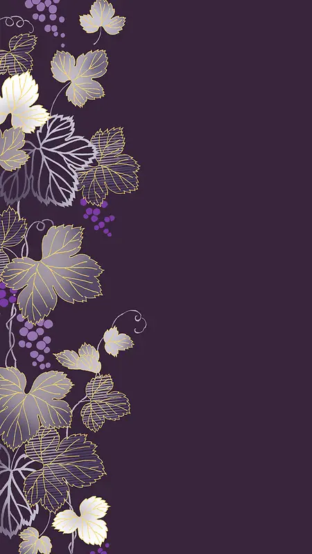 高贵紫色侧边大花底图H5背景