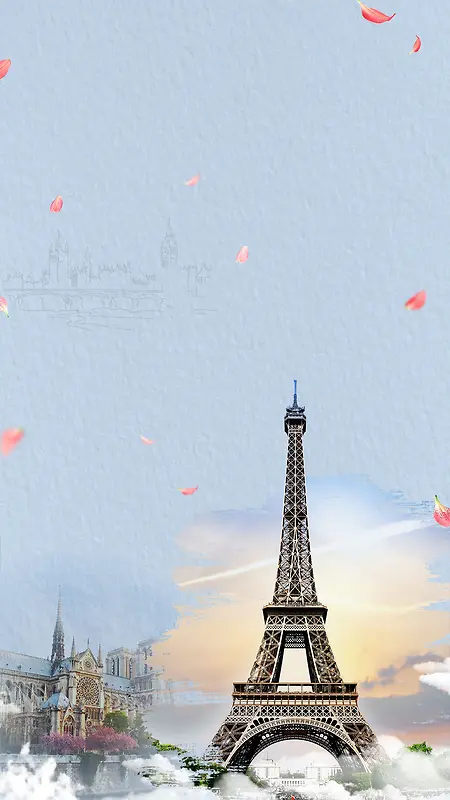 蓝色浪漫巴黎旅行社埃菲尔铁塔旅游国庆节