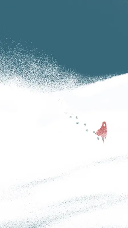 梦幻冬季雪地卡通女孩平面广告