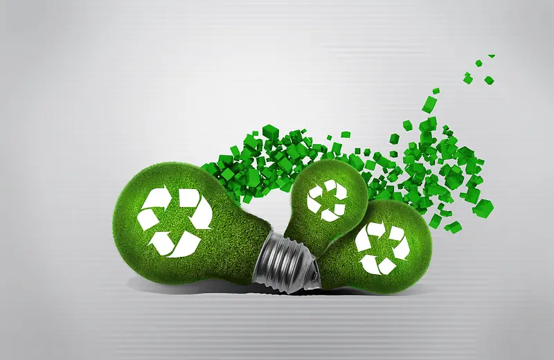 清洁能源绿色环保回收利用灯泡海报背景