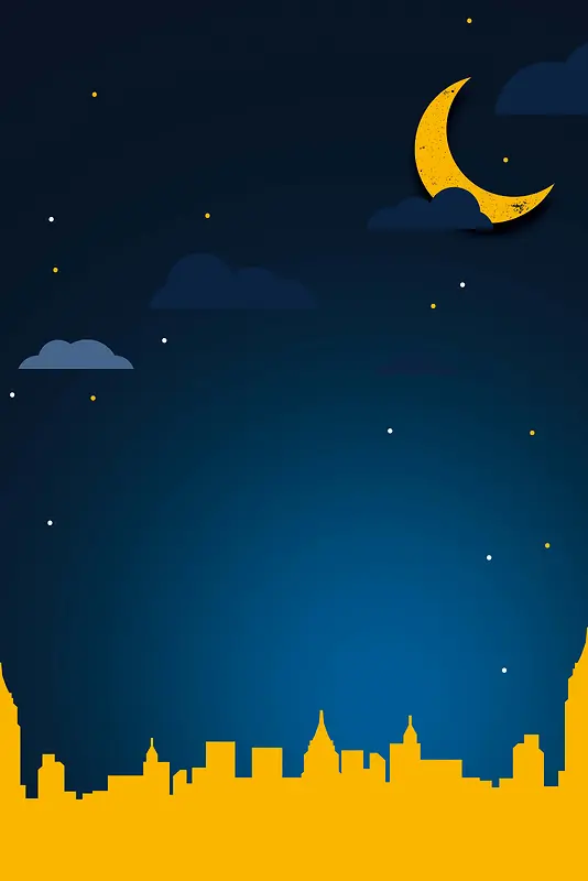 简约夜晚晚安海报设计