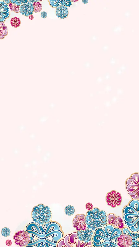 母亲节花朵框架光点粉色H5分层背景