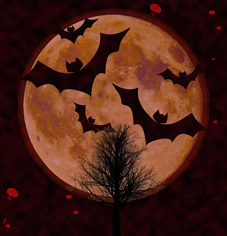 月圆的血红背景图