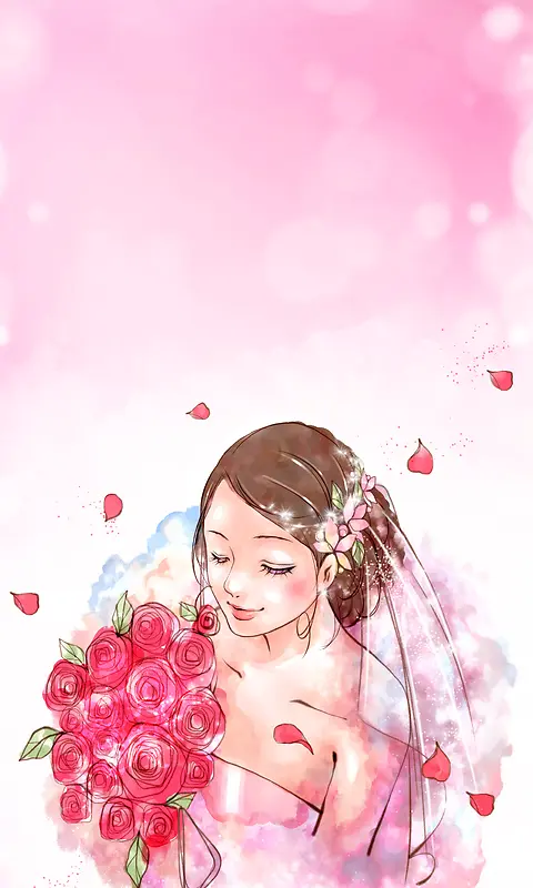 粉色浪漫女神节海报背景